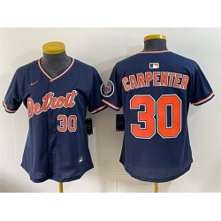 Women Detroit Tigers  30 Kerry Carpenter Navy 2026 Alternate Vapor Premier Limited Stitched Baseball Jersey