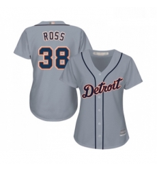 Womens Detroit Tigers 38 Tyson Ross Replica Grey Road Cool Base Baseball Jersey 