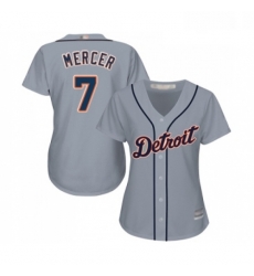 Womens Detroit Tigers 7 Jordy Mercer Replica Grey Road Cool Base Baseball Jersey Womens Detroit Tigers 7 Jordy Mercer Replica Grey Road Cool Base Baseball Jersey