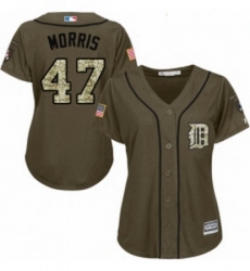 Womens Majestic Detroit Tigers 47 Jack Morris Authentic Green Salute to Service MLB Jersey 