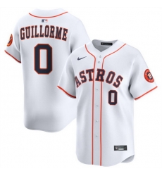 Men Houston Astros 0 Luis Guillorme White 2025 Home Limited Stitched Baseball Jersey