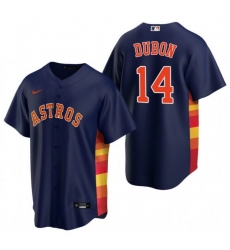 Men Houston Astros 14 Mauricio Dub F3n Navy Cool Base Stitched Baseball Jersey