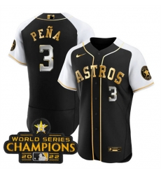 Men Houston Astros 3 Jeremy Pe F1a 2023 Black Gold Alternate Flex Base Stitched Baseball Jersey Men Houston Astros 3 Jeremy Pe F1a 2023 Black Gold Alternate Flex Base Stitched Baseball Jersey