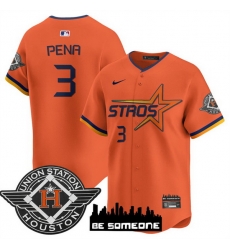 Men Houston Astros 3 Jeremy Pena Orange 2025 City Connect Limited Stitched Baseball Jersey Men Houston Astros 3 Jeremy Pena Orange 2025 City Connect Limited Stitched Baseball Jersey