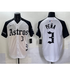 Men Houston Astros 3 Jeremy Pena White Black Gothic 27Houston Born Barrio Raised 27 Limited Stitched Baseball Jersey Men Houston Astros 3 Jeremy Pena White Black Gothic 27Houston Born Barrio Raised 27 Limited Stitched Baseball Jersey