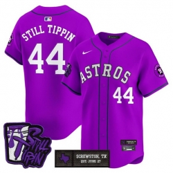 Men Houston Astros  44 Still Tippin DJ Screw Still Tippin Purple Patch Vapor Limited Stitched Baseball Jersey
