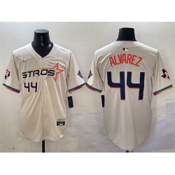 Men Houston Astros 44 Yordan Alvarez Cream 2025 City Connect With Texas Patch Limited Stitched Baseball Jersey