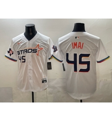 Men Houston Astros 45 Tatsuya Imai White 2025 City Connect With Texas Patch Limited Stitched Baseball Jersey Men Houston Astros 45 Tatsuya Imai White 2025 City Connect With Texas Patch Limited Stitched Baseball Jersey