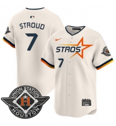 Men Houston Astros 7 C J Stroud Cream 2025 City Connect Limited Stitched Baseball Jersey Men Houston Astros 7 C J Stroud Cream 2025 City Connect Limited Stitched Baseball Jersey