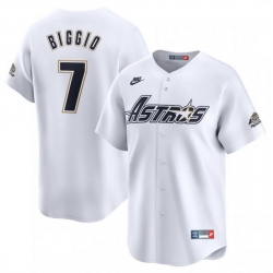 Men Houston Astros 7 Craig Biggio Cream Cooperstown Collection Limited Stitched Baseball Jersey