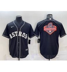 Men Houston Astros Black 2022 World Series Champions Team Big Logo Cool Base Stitched Jersey