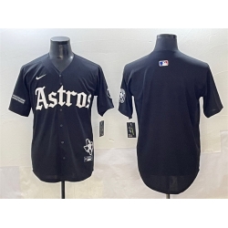Men Houston Astros Blank Black Gothic  27Houston Born Barrio Raised 27 Limited Stitched Baseball Jersey