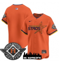 Men Houston Astros Blank Orange 2025 City Connect Limited Stitched Baseball Jersey Men Houston Astros Blank Orange 2025 City Connect Limited Stitched Baseball Jersey