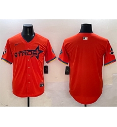 Men Houston Astros Blank Orange 2025 City Connect With Texas Patch Limited Stitched Baseball Jersey