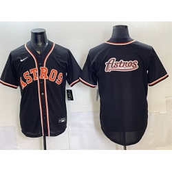 Men Houston Astros Team Big Logo 2026 Fashion Replica Black Out Stitched Baseball Jersey