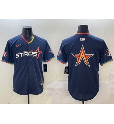 Men Houston Astros Team Big Logo Navy 2025 City Connect With Texas Patch Limited Stitched Baseball Jersey 001 Men Houston Astros Team Big Logo Navy 2025 City Connect With Texas Patch Limited Stitched Baseball Jersey 001