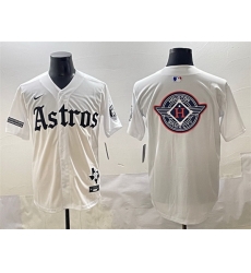Men Houston Astros Team Big Logo White Gothic  27Houston Born Barrio Raised 27 Limited Stitched Baseball Jersey 002