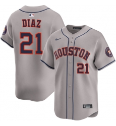 Men Houston Astros Yainer Diaz 21 Gray Flex Base Stitched Limited Jersey Men Houston Astros Yainer Diaz 21 Gray Flex Base Stitched Limited Jersey