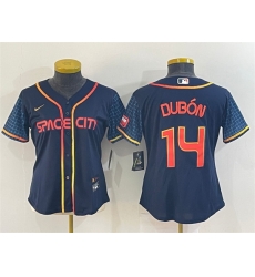 Women Houston Astros 14 Mauricio Dub F3n 2022 Navy City Connect Stitched Jersey Women Houston Astros 14 Mauricio Dub F3n 2022 Navy City Connect Stitched Jersey