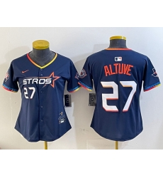 Women Houston Astros 27 Jose Altuve Navy 2025 City Connect With Texas Patch Limited Stitched Baseball Jersey Women Houston Astros 27 Jose Altuve Navy 2025 City Connect With Texas Patch Limited Stitched Baseball Jersey