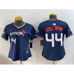 Women Houston Astros 44 Still Tippin Navy 2025 City Connect With Texas Patch Limited Stitched Baseball Jersey