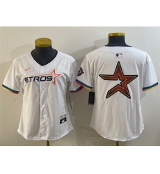 Women Houston Astros Team Big Logo White 2025 City Connect Limited Stitched Baseball Jersey 002 Women Houston Astros Team Big Logo White 2025 City Connect Limited Stitched Baseball Jersey 002
