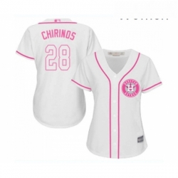 Womens Houston Astros 28 Robinson Chirinos Authentic White Fashion Cool Base Baseball Jersey 