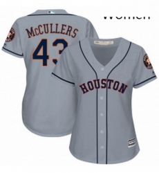 Womens Majestic Houston Astros 43 Lance McCullers Replica Grey Road Cool Base MLB Jersey