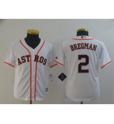 Youth Astros 2 Alex Bregman White Cool Base Jersey Youth Astros 2 Alex Bregman White Cool Base Jersey