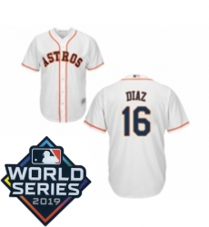 Youth Houston Astros 16 Aledmys Diaz White Home Cool Base Baseball jersey Youth Houston Astros 16 Aledmys Diaz White Home Cool Base Baseball jersey