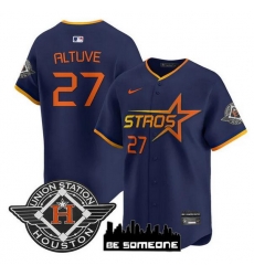 Youth Houston Astros 27 Jose Altuve Navy 2025 City Connect Limited Stitched Baseball Jersey