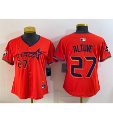 Youth Houston Astros 27 Jose Altuve Orange 2025 City Connect With Texas Patch Limited Stitched Baseball Jersey