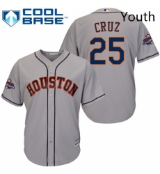 Youth Majestic Houston Astros 25 Jose Cruz Jr Authentic Grey Road 2017 World Series Champions Cool Base MLB Jersey Youth Majestic Houston Astros 25 Jose Cruz Jr Authentic Grey Road 2017 World Series Champions Cool Base MLB Jersey