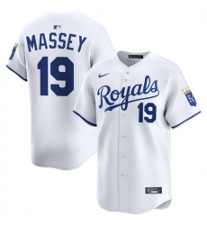 Men Kansas City Royals 19 Michael Massey White 2024 Home Limited Stitched Baseball Jersey
