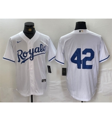 Men Kansas City Royals 42 Jackie Robinson White Cool Base Stitched Baseball Jersey