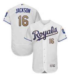 Mens Majestic Kansas City Royals 16 Bo Jackson White Home Flex Base Authentic MLB Jersey