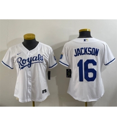 Women Kansas City Royals 16 Bo Jackson White Cool Base Stitched Jersey Women Kansas City Royals 16 Bo Jackson White Cool Base Stitched Jersey