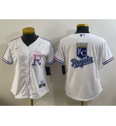 Women Kansas City Royals Team Big Logo White 2026 City Connect Stadium Stitched Baseball Jersey Women Kansas City Royals Team Big Logo White 2026 City Connect Stadium Stitched Baseball Jersey