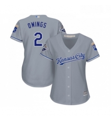 Womens Kansas City Royals 2 Chris Owings Replica Grey Road Cool Base Baseball Jersey Womens Kansas City Royals 2 Chris Owings Replica Grey Road Cool Base Baseball Jersey