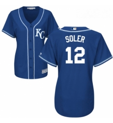 Womens Majestic Kansas City Royals 12 Jorge Soler Replica Blue Alternate 2 Cool Base MLB Jersey Womens Majestic Kansas City Royals 12 Jorge Soler Replica Blue Alternate 2 Cool Base MLB Jersey