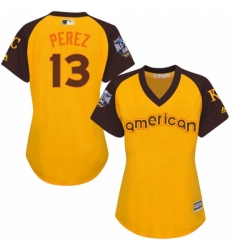 Womens Majestic Kansas City Royals 13 Salvador Perez Authentic Yellow 2016 All Star American League BP Cool Base MLB Jersey Womens Majestic Kansas City Royals 13 Salvador Perez Authentic Yellow 2016 All Star American League BP Cool Base MLB Jersey