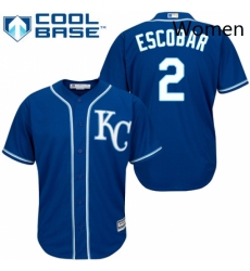 Womens Majestic Kansas City Royals 2 Alcides Escobar Replica Blue Alternate 2 Cool Base MLB Jersey Womens Majestic Kansas City Royals 2 Alcides Escobar Replica Blue Alternate 2 Cool Base MLB Jersey