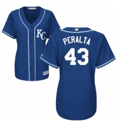 Womens Majestic Kansas City Royals 43 Wily Peralta Replica Blue Alternate 2 Cool Base MLB Jersey Womens Majestic Kansas City Royals 43 Wily Peralta Replica Blue Alternate 2 Cool Base MLB Jersey