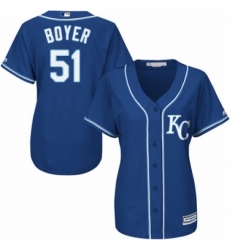 Womens Majestic Kansas City Royals 51 Blaine Boyer Replica Blue Alternate 2 Cool Base MLB Jersey Womens Majestic Kansas City Royals 51 Blaine Boyer Replica Blue Alternate 2 Cool Base MLB Jersey