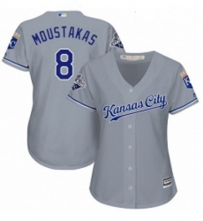 Womens Majestic Kansas City Royals 8 Mike Moustakas Authentic Grey Road Cool Base MLB Jersey Womens Majestic Kansas City Royals 8 Mike Moustakas Authentic Grey Road Cool Base MLB Jersey
