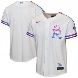 Youth Kansas City Royals Blank White 2026 City Connect Stadium Stitched Baseball Jersey