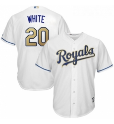 Youth Majestic Kansas City Royals 20 Frank White Replica White Home Cool Base MLB Jersey