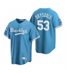 Men Brooklyn Los Angeles Dodgers 53 Don Drysdale Light Blue 2020 World Series Champions Cooperstown Collection Jersey