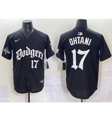 Men Los Angeles Dodgers 17 Shohei Ohtani Black 2025 LA Gothic Style With 2024 World Series Champions Patch Vapor Premier Limited Stitched Baseball Jersey Men Los Angeles Dodgers 17 Shohei Ohtani Black 2025 LA Gothic Style With 2024 World Series Champions Patch Vapor Premier Limited Stitched Baseball Jersey