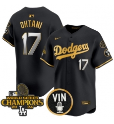 Men Los Angeles Dodgers 17 Shohei Ohtani Black Gold 2024 World Series Champions With Vin Scully 26 Fernando Patch Vapor Limited Stitched Baseball Jersey Men Los Angeles Dodgers 17 Shohei Ohtani Black Gold 2024 World Series Champions With Vin Scully 26 Fernando Patch Vapor Limited Stitched Baseball Jersey